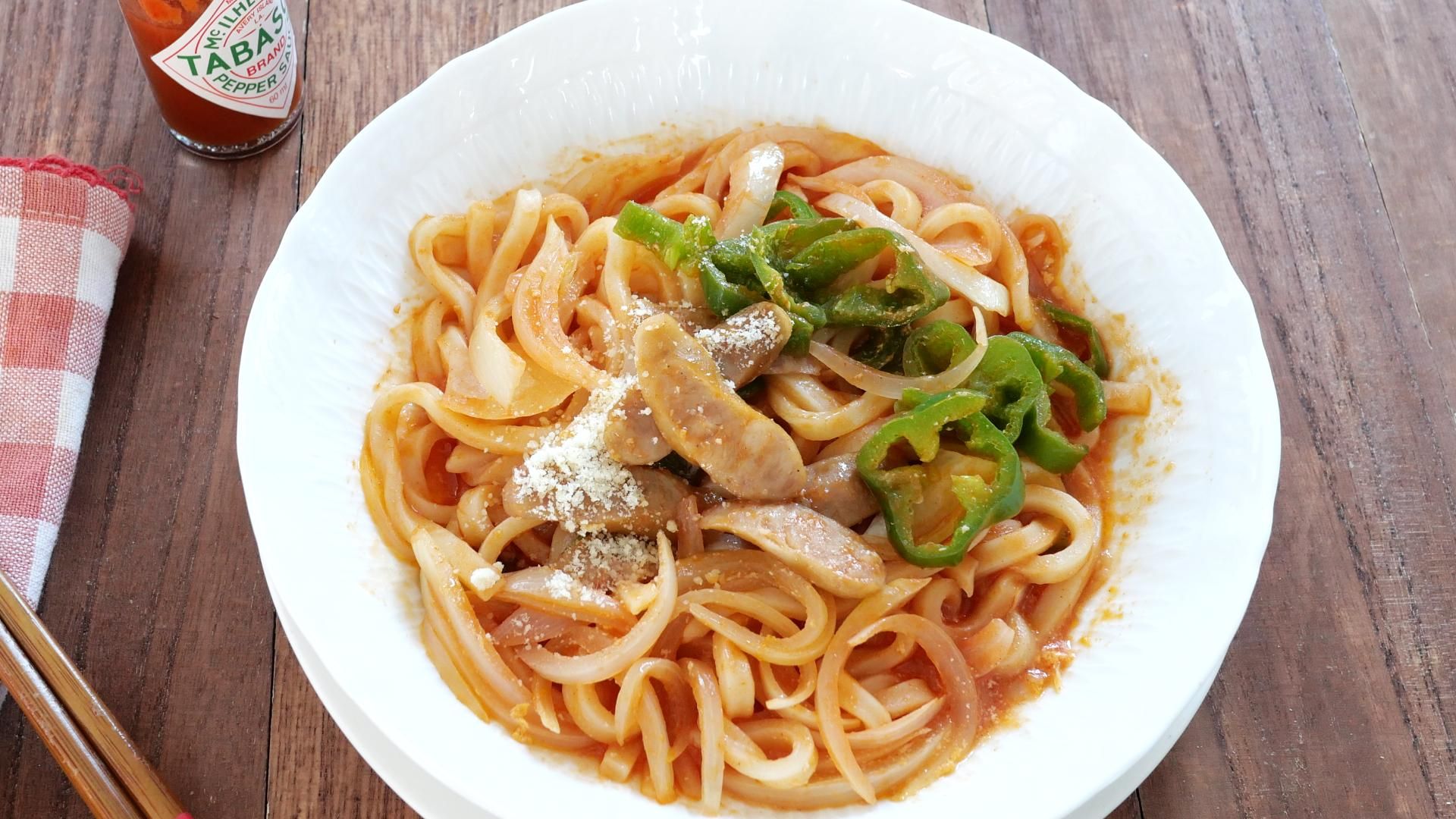 レンジで1発で簡単！ナポリタンうどん | レシピサイトNadia