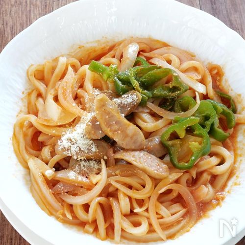 レンジで1発で簡単!ナポリタンうどん