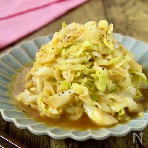 食材ひとつ！レンジでぱぱっと副菜！カレーキャベツ