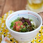 海藻と明太子の健康丼