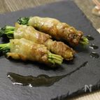 豆苗の豚バラ巻き