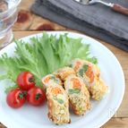 お弁当に♪彩り野菜の豚巻きフライ黒こしょうガーリック風味