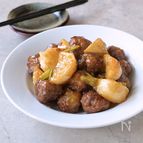 かぶと豚こま団子の揚げ煮