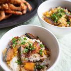 めんつゆのみで！カリカリ豚バラとかぼちゃの甘辛まぜご飯