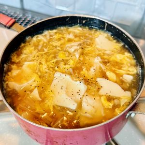 Momo♡の作ってみた!投稿(ほっこり満腹♪豆腐とえのきのとろみ中華スープ)