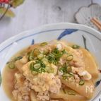 鶏ひき肉とたけのこの卵とじ
