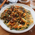 『ニラたっぷり！野菜チヂミ』簡単☆カリッと美味！子供も喜ぶ♡