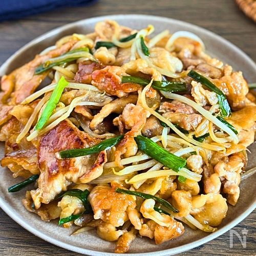 ご飯がすすむ！豚こまともやしのスタミナニラ炒め