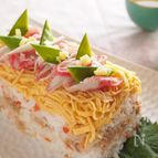 ロールケーキのケースでケーキ寿司〜切干大根の甘酢煮とツナ〜