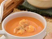 えびトマトの豆乳ポタージュスープ