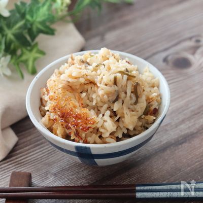 戻し不要で栄養満点♡切り干し大根とツナと塩昆布の炊き込みご飯