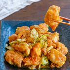 鶏肉ときゃべつの甘酢ごま照り炒め