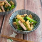 レンジで簡単♪魚肉ソーセージと小松菜のごま酢和え