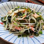 抱えて食べたい♪♪もやしとわかめの塩昆布ナムル