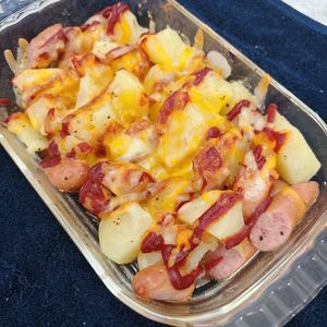 し☆の作ってみた!投稿(簡単×絶品！ポテトとウインナーのピザ風チーズ焼き)