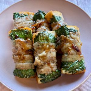 すみの作ってみた!投稿(とろ～りチーズがたまらない♪厚揚げ大葉肉巻き)