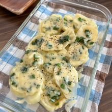 【レンジで簡単】とろーり♡ニラじゃがチーズ