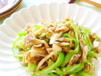 5分で激うま【ピーマンと舞茸のおかかバター炒め】旨味たっぷり