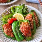 ピーマンの肉詰め♩こってり照り焼きソース