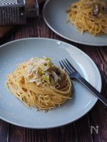 子持ちシシャモのバター醤油スパゲッティ