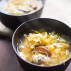 長ネギと椎茸のかき玉汁