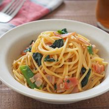【ベーコンとほうれん草の和風パスタ】子どもが沼る旨さ♪