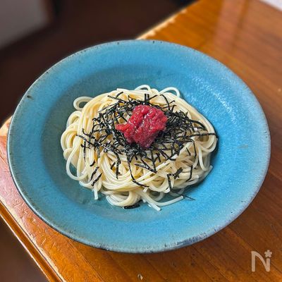 【梅バターワンパン出汁パスタ】超簡単で食べる手が止まらない。
