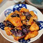【鶏肉と茄子の甘酢】鶏むね肉でお手軽♪