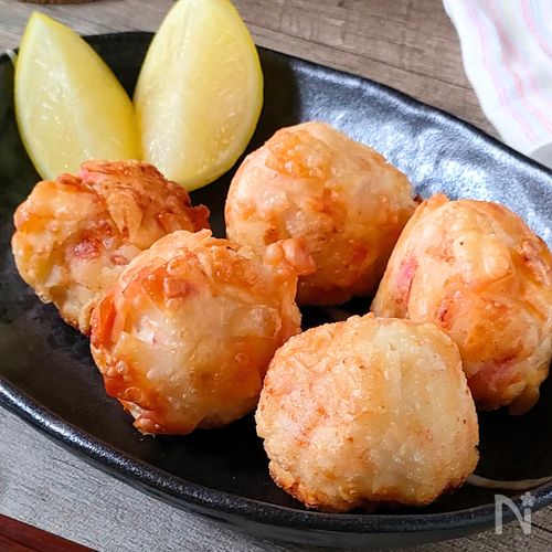 【はんぺんボール】餃子の皮でカリカリ!紅生姜入りレシピ