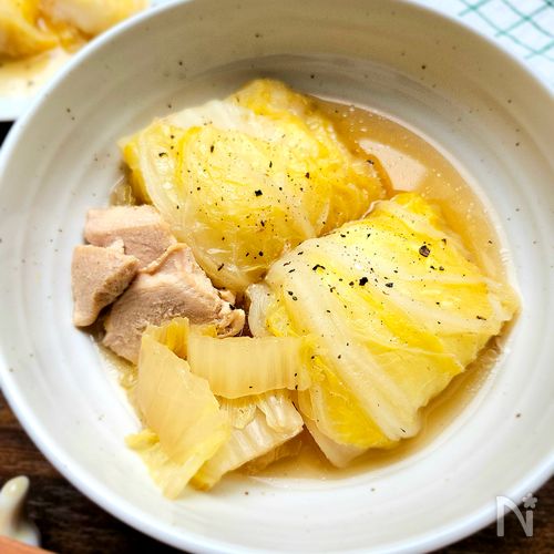 【お餅のロール白菜スープ】じゅわ～っと優しい中華味♡