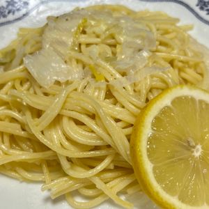 キャピタンの作ってみた!投稿(レンジで簡単♪ねぎ塩レモンパスタ)