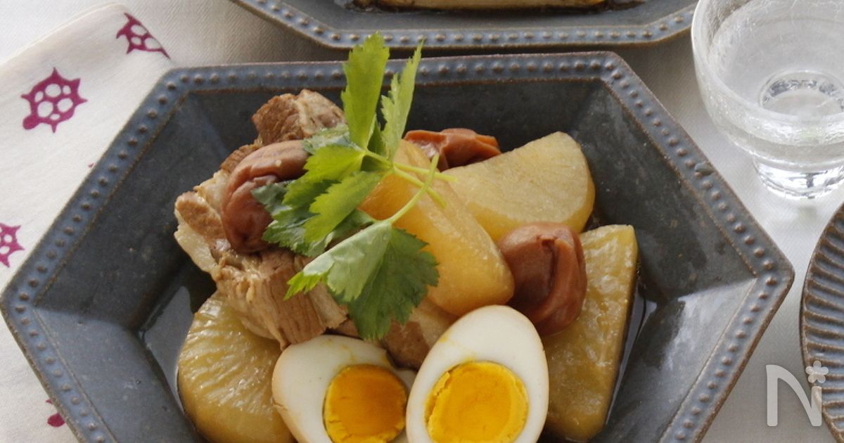 圧力鍋で豚バラ肉と大根の梅煮