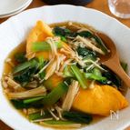 『小松菜とえのきのあんかけオムレツ』ご飯のっけもおいしい！
