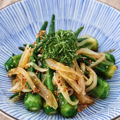 レンジで2分！丸ごとオクラの和風レモンマスタードマリネ