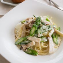 『アスパラとエリンギのチーズクリームパスタ』#生クリーム不要