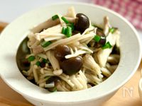 レンジで簡単♡きのこの柚子胡椒ポン酢和え【腸活作りおき】