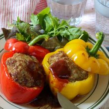 パプリカの肉詰め
