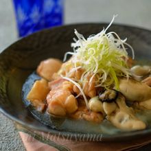 白だしで簡単！＊鶏と牡蠣の治部煮風＊