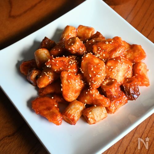 ちくわと鶏むね肉のヤンニョムチキン