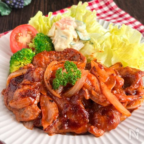 昔なつかし♡一口サイズのポークチャップ【調味料3つ】