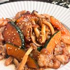 ほっこり定番！豚バラとかぼちゃの甘辛炒め