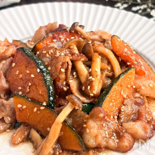 ほっこり定番!豚バラとかぼちゃの甘辛炒め