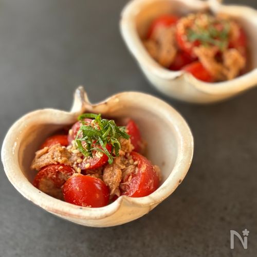 簡単5分！トマトとツナのごまポン酢和え