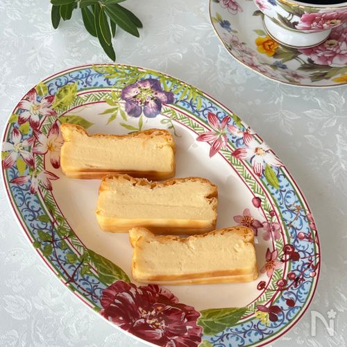 混ぜるだけ簡単！白だしで味に深みをプラス♡ダブルチーズケーキ