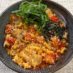 楽ラク手抜キッチン🐶🐾の作ってみた!投稿(とんトマたまごの冷製うどん♩ズボラすぎるうどん！ひとりごはん)