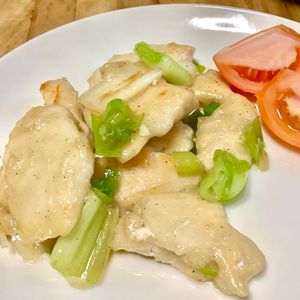 みずはらの作ってみた!投稿(串無し焼き鳥風♪鶏むねと長ネギの旨塩炒め)