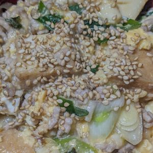 kotakaの作ってみた!投稿(絹厚揚げとひき肉とねぎの卵とじ炒め)