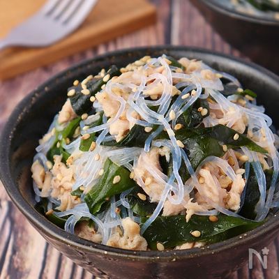 パパッと簡単！作り置きにも♪春雨とわかめのツナサラダ