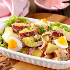 レンジで簡単＊さつま芋とベーコンの卵サラダ