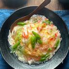 【レンジで簡単】卵と豆腐のふんわり蒸し！かに風味あんかけ